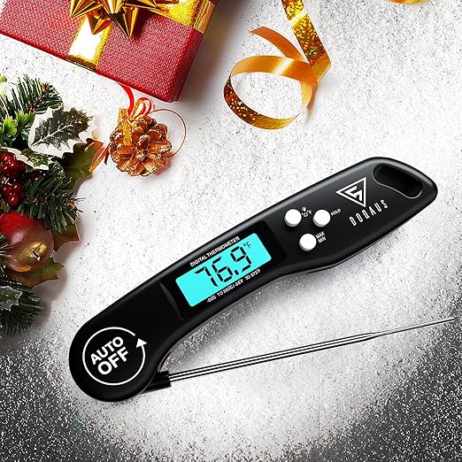 DOQAUS Digital Meat Thermometer, Instant Read Food Thermometers for Cooking, Kitchen Probe with Backlit & Reversible Display, Wide Temperature Range for Turkey, Grill, BBQ, Baking, Bread, Sourdough