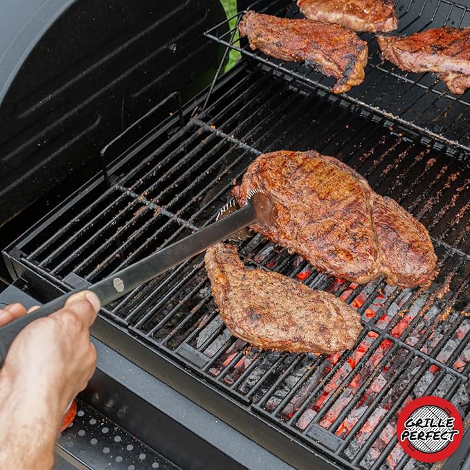 Grill Tongs 24-Inch Super Long Extra Heavy Duty for Grilling and Barbecue Heat Resistant Hand Grips Stainless Steel for BBQ Outdoor Kitchen and Cooking Hot Grilled Food