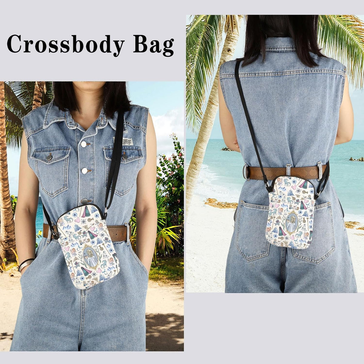 GJTIM Elsa Princess Gift Elsa Merchandise Princess Elsa & Anna Fan Gift Princess Cartoon Character Gift Crossbody Bag
