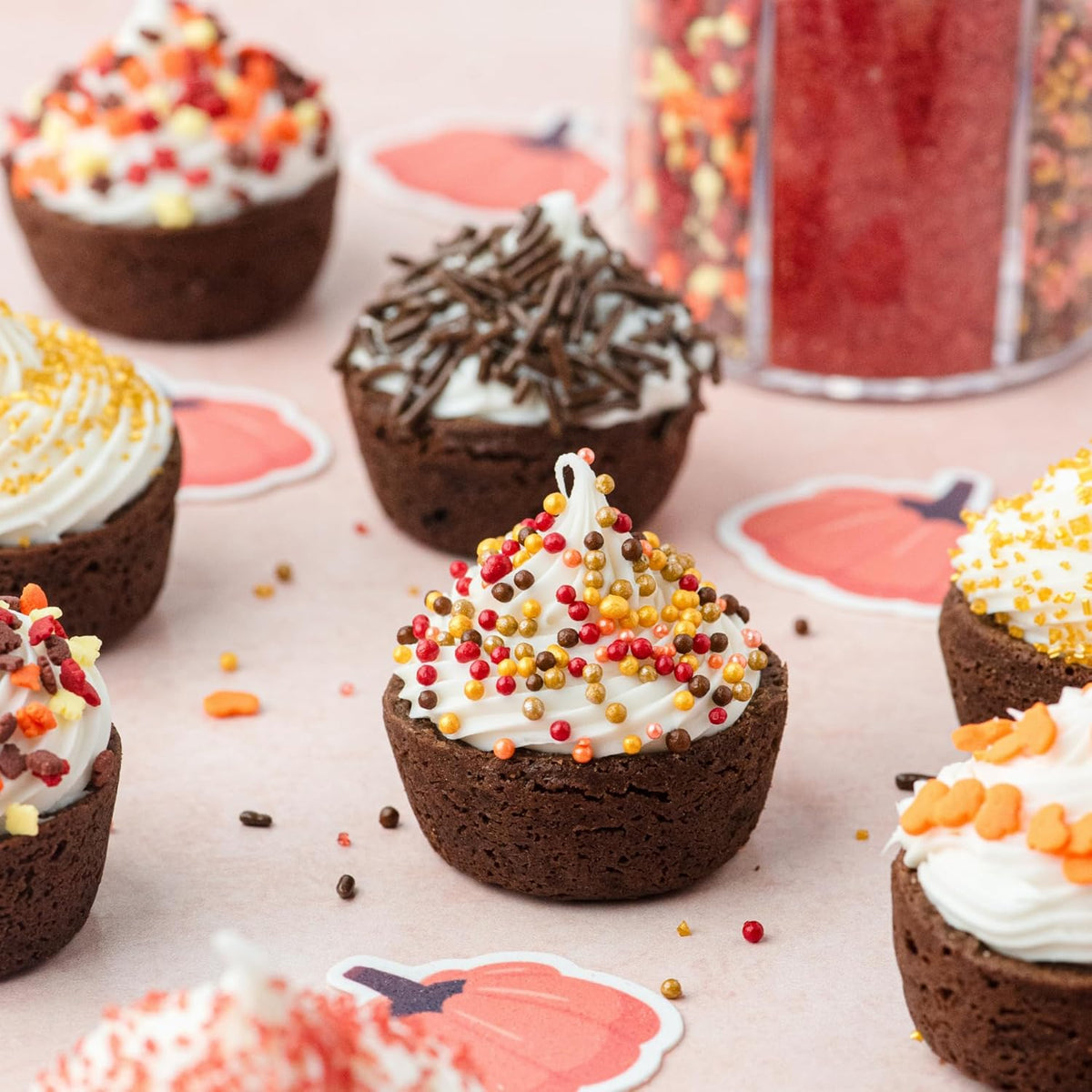 Sweets Indeed Sprinkles 6 Cell Edible Sprinkle Mix Jimmies Perfect for Cake Decorations Baking Ice Cream Cookies Cupcake Topper (Fall)