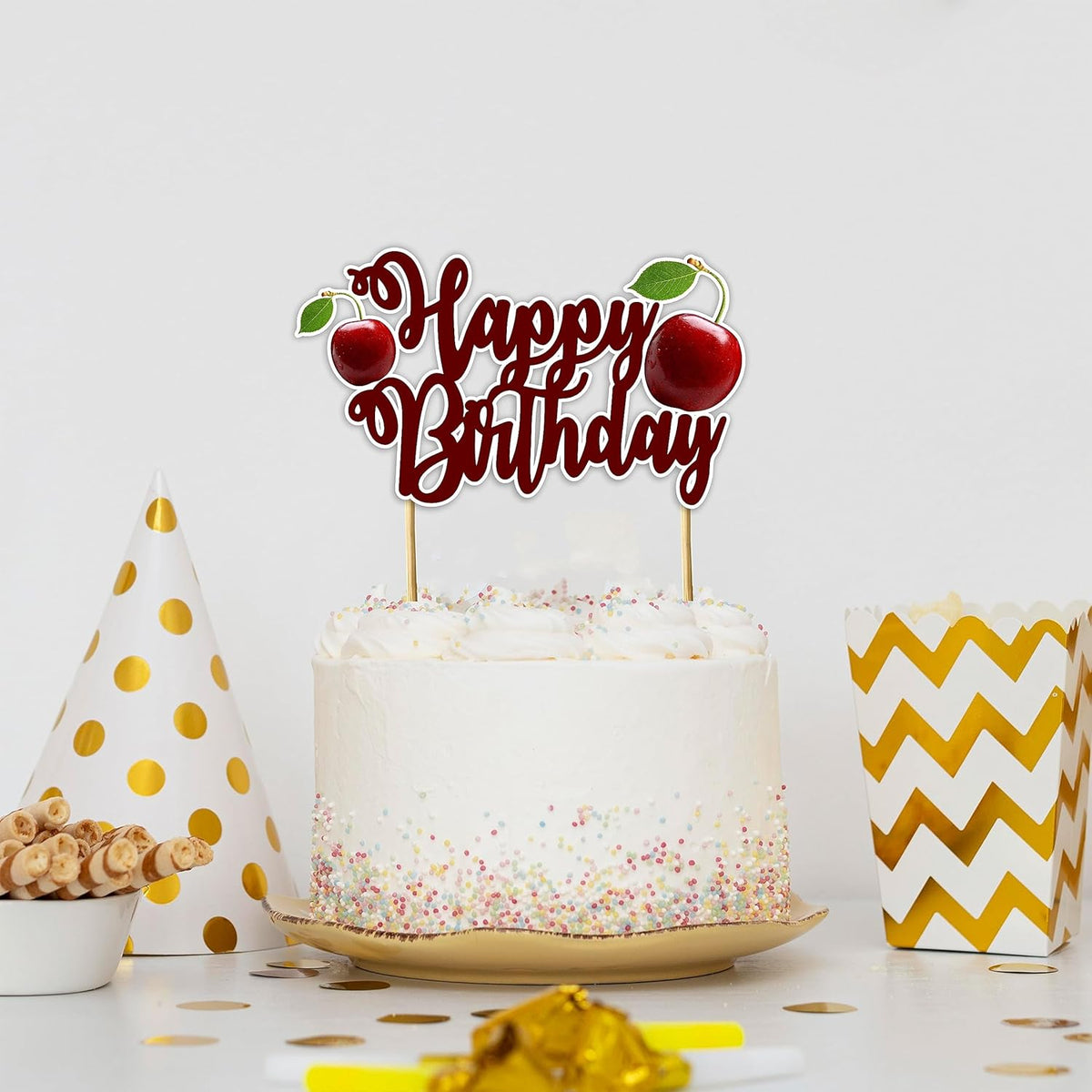 Seyal® Cherry Happy Birthday Cake Topper