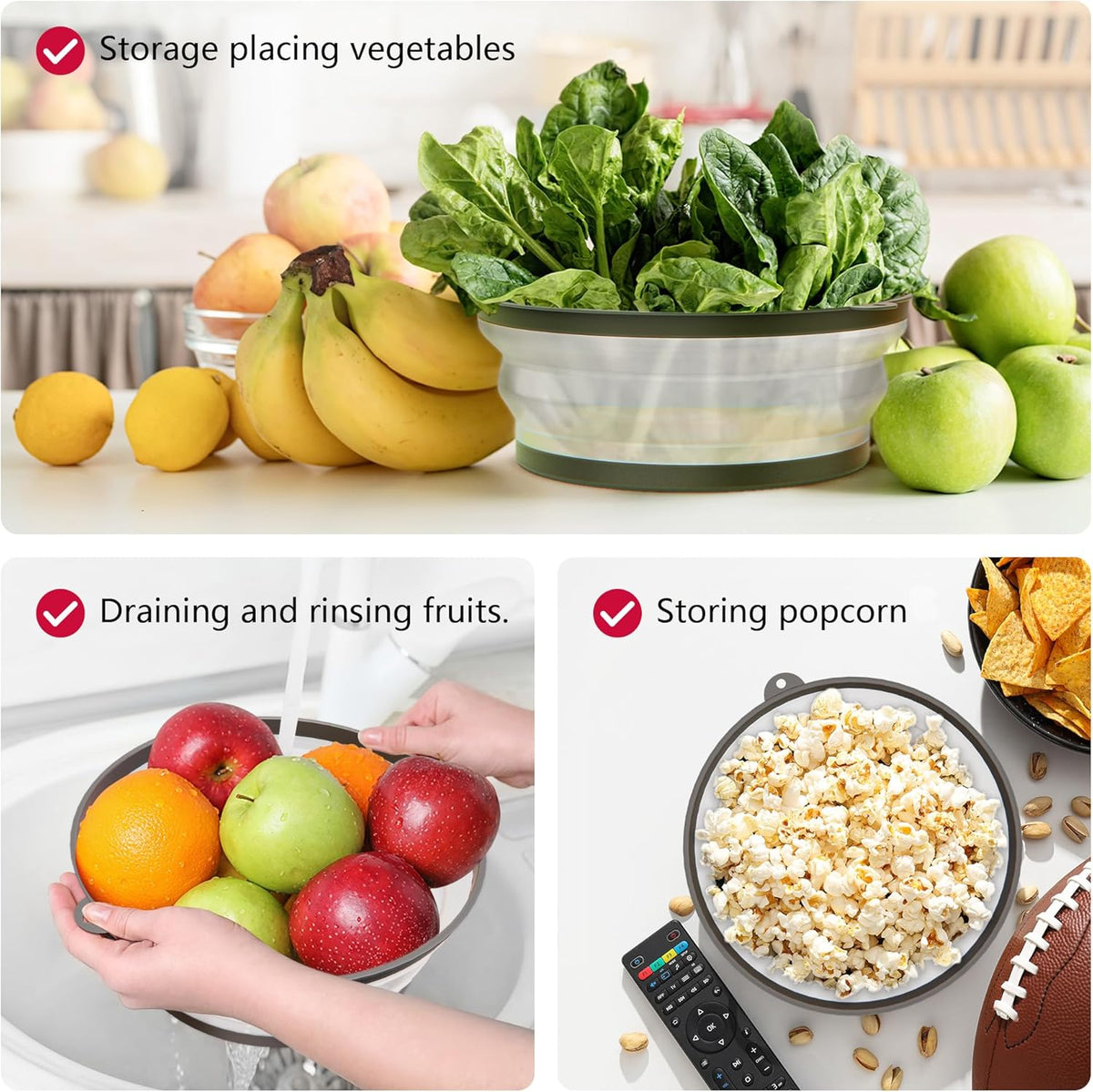 WVM Microwave Splatter CoverWVM Microwave Splatter Cover Vented for Food with Hook Hole, Splatter Guard & Colander Kitchen Gadget for Food, Meal Prep, Dark Grey