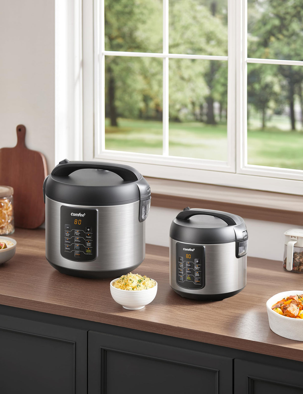 COMFEE' Rice Cooker with 6 Functions, 4-Cups Uncooked Rice