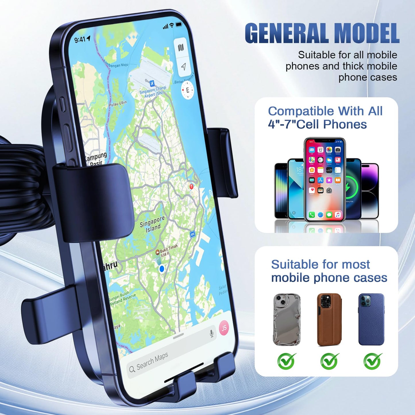 Seven Rivers Suction Cup Car Phone Mount for Dashboard and Windshield