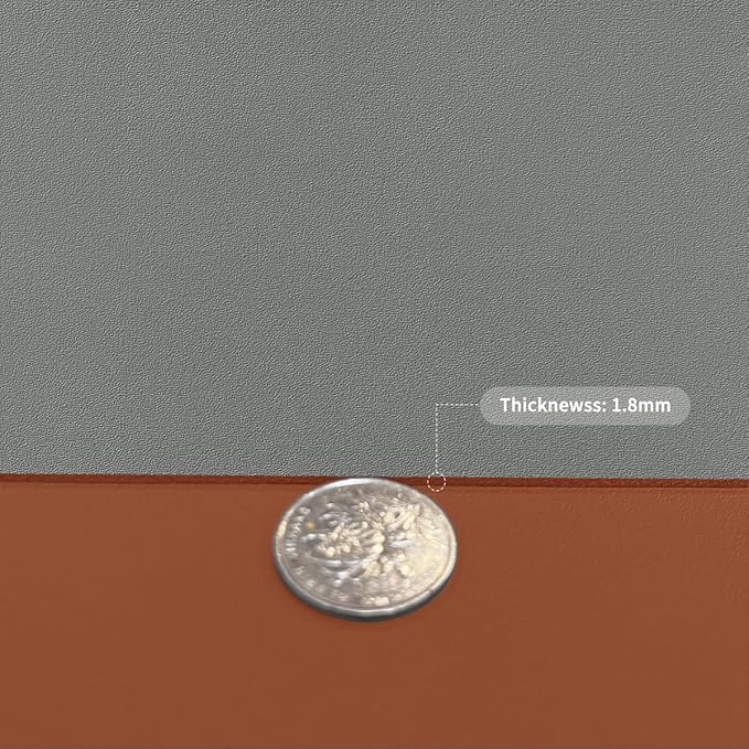 Leather Dresser Cover,1.8mm Thick,14x84 Inch,Dresser Protector Top,Dresser Top Protector,Dresser Cover Top,Dresser Top Cover,Dresser Cover Top for Bedroom.(Brown+Gray,14x84)