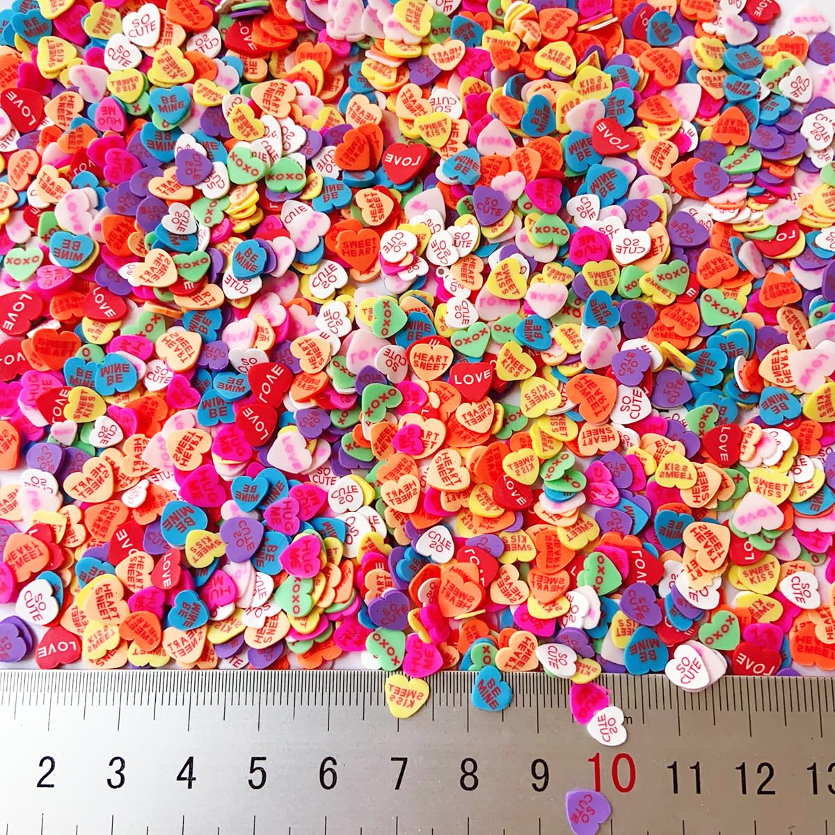 EHOPE Fake Sprinkles Resin Sprinkles Fake Candy Sprinkles Clay Sprinkles Polymer Sprinkles Polymer Clay Slices for Nail Art DIY Crafts Cake Phone Case(40G-Love Heart-47)