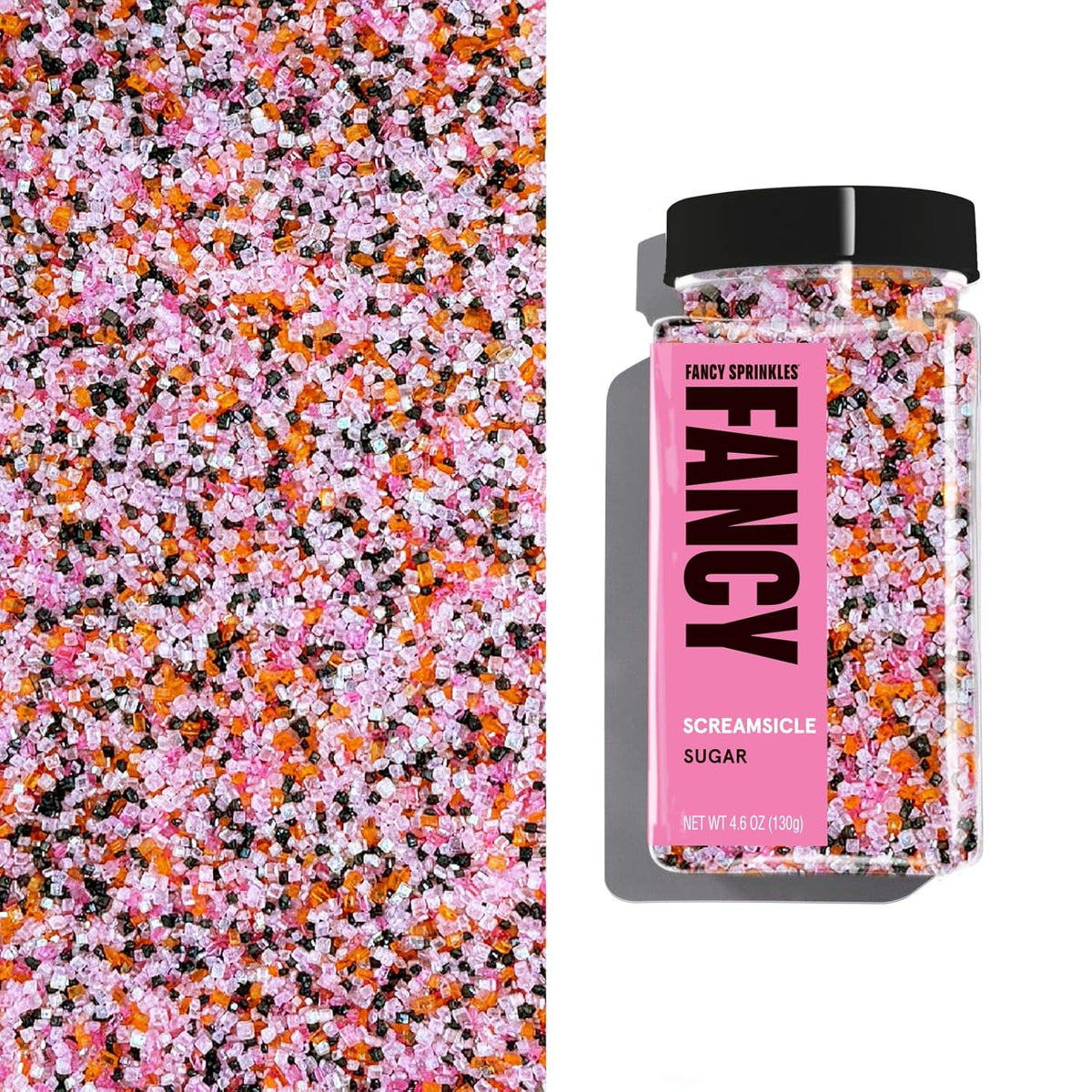 Fancy Sprinkles Limited Edition Halloween Screamsicle Sugar (4 OZ)