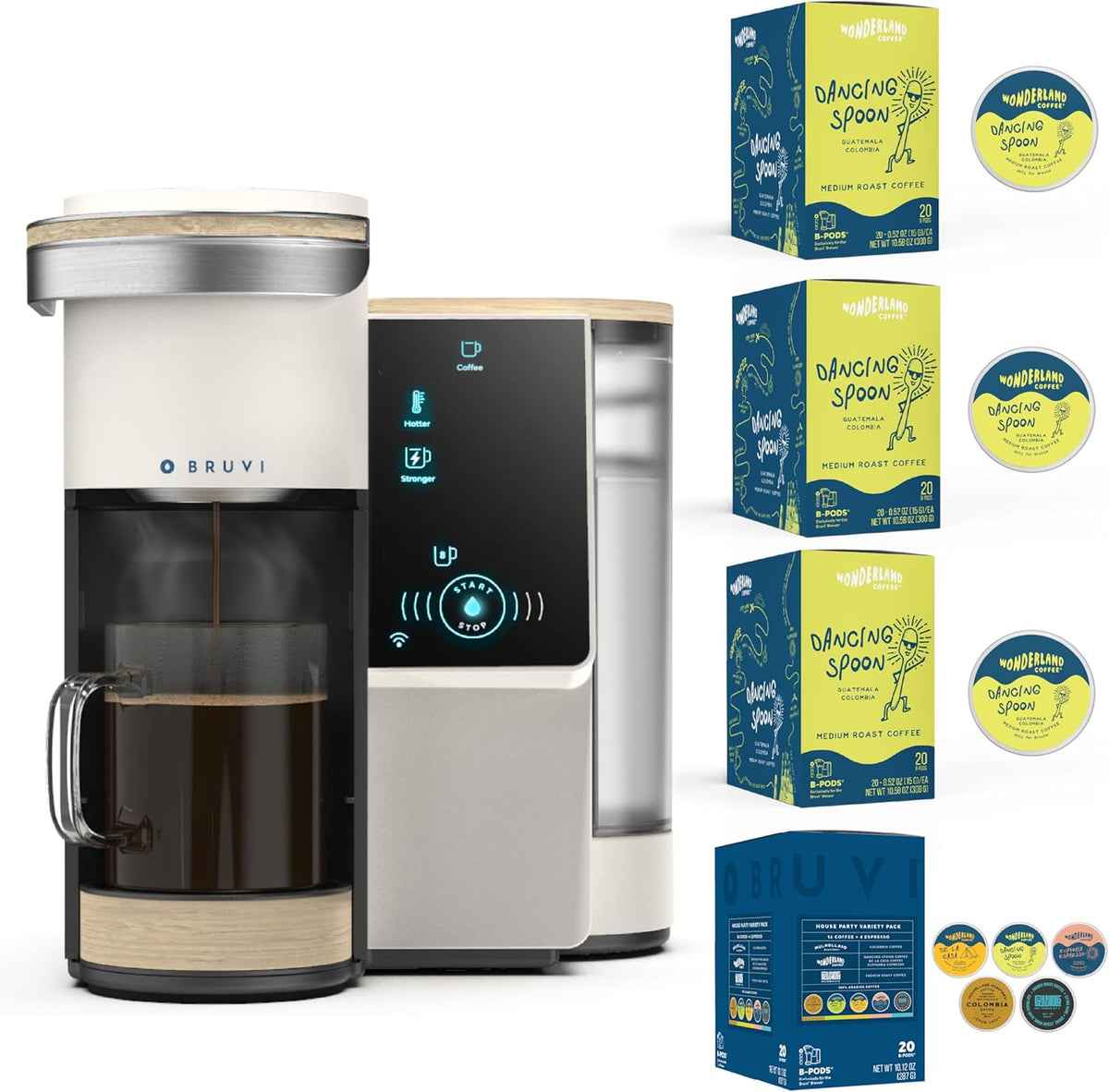 Starter Bundle with 80 B-Pods (20 ct Variety Pack and 60 Wonderland Dancing Spoon coffee)