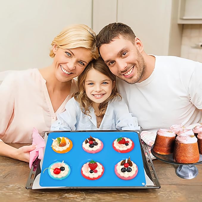 Sidosir 2Pcs Popover Pan for Baking - Professional Extra Deep Silicone Popover Molds, Non-Stick, Easy to Clean, Grade Materials