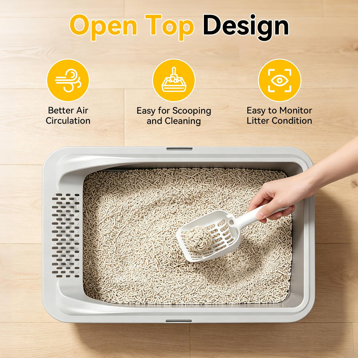 Tevila 2 Pack XL Stainless Steel Litter Box with High Sides for Large Cat