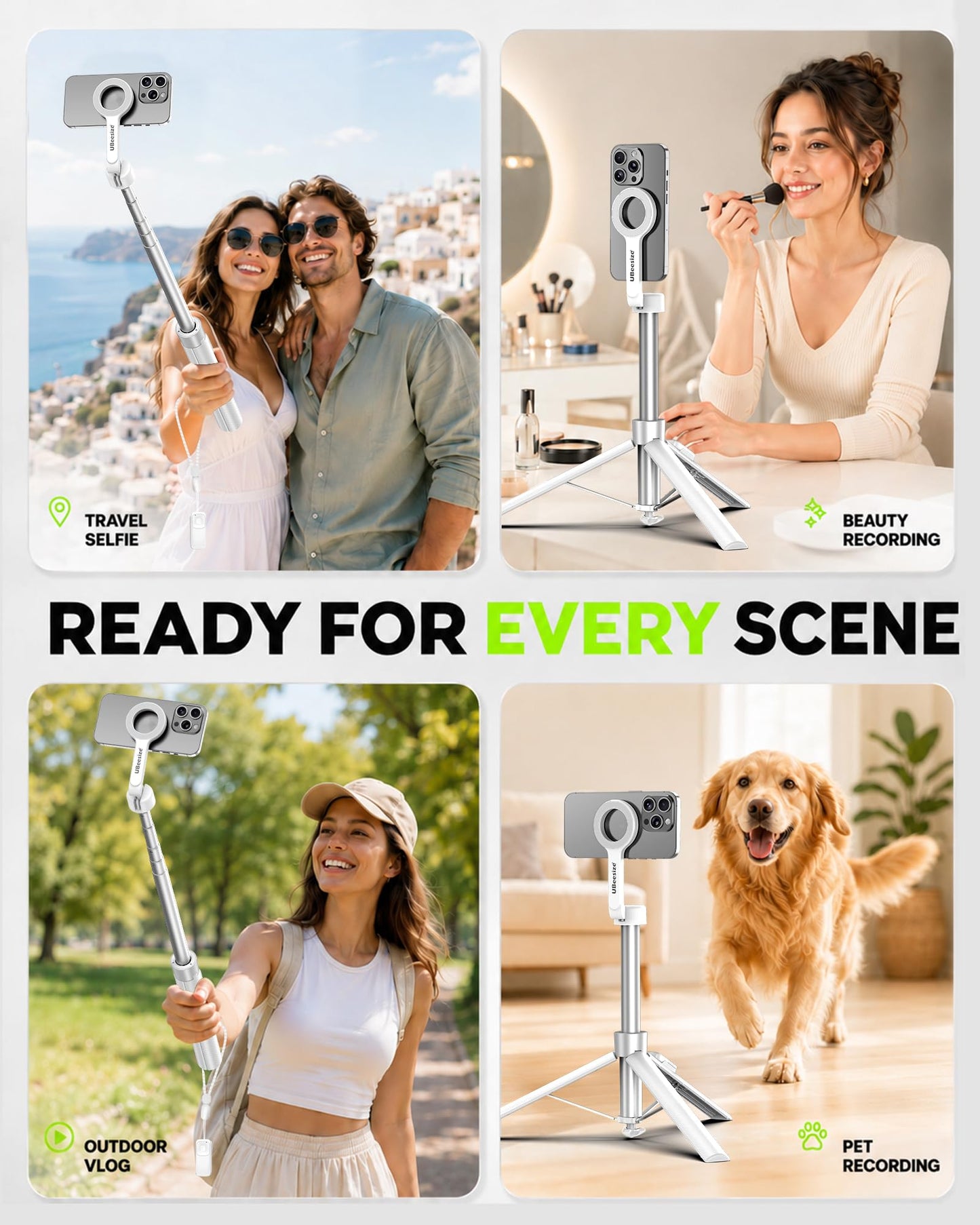UBeesize 71" Phone Tripod Stand & Magnetic Selfie Stick Tripod for iPhone