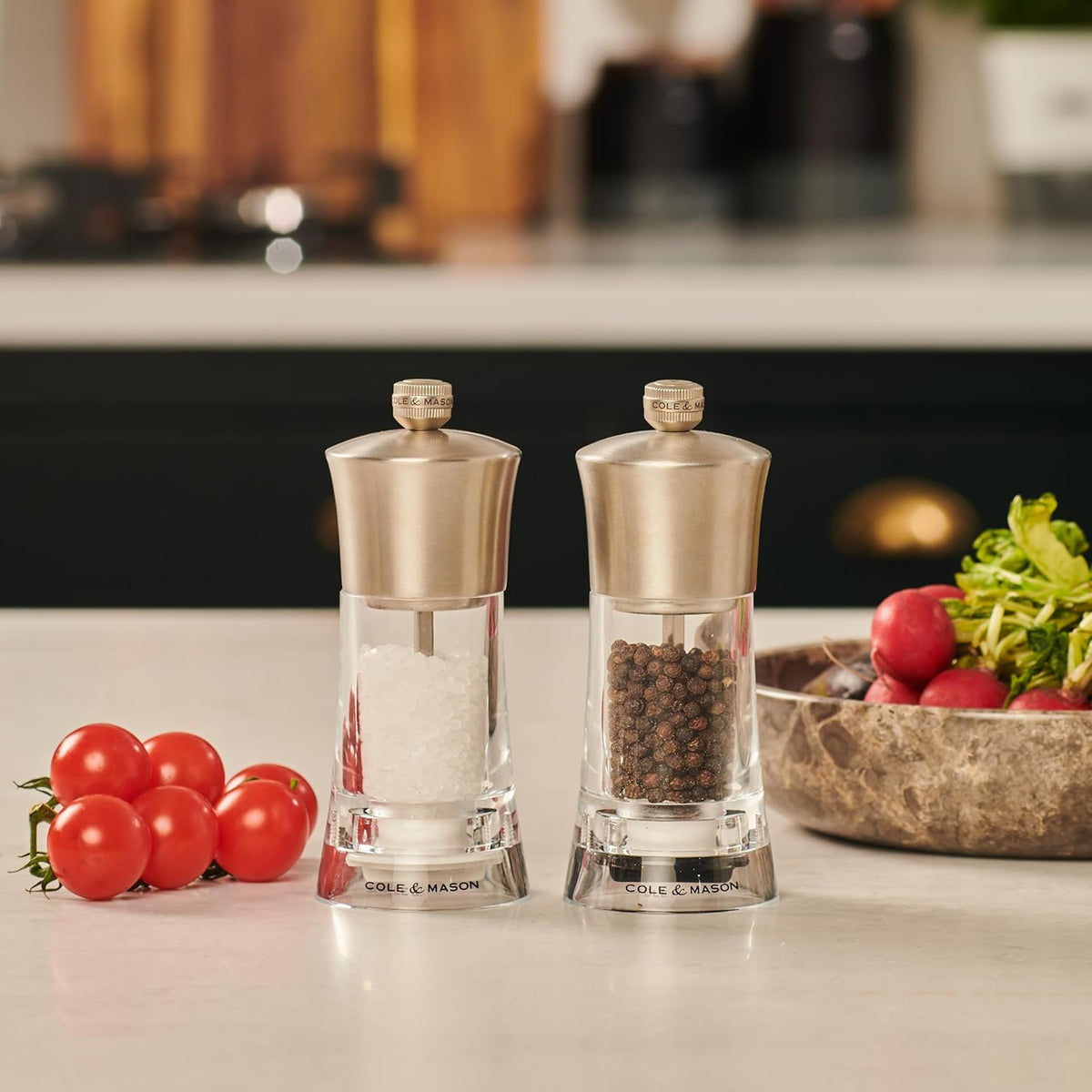 Cole & Mason Bromley Pepper Mill, 6" - Pepper Grinder with Ultra-Sharp Grinding Mechanism - Flavor-Enhancing Pepper Shaker - Refillable Mill with Adjustable Grinding - Acrylic, Pepper Mill