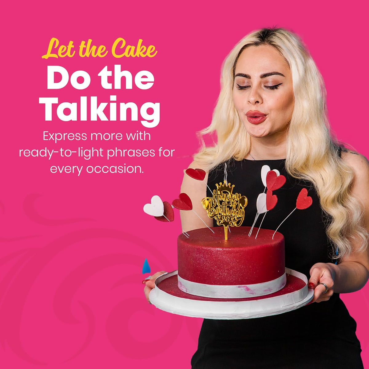 Gold C Днем Рождения Candle Topper – Elegant Reusable Food Safe Cake Decoration for Wedding, Anniversary, Engagement, Valentine’s Day, Bridal Shower & Party – Happy Birthday Cake Topper Decor