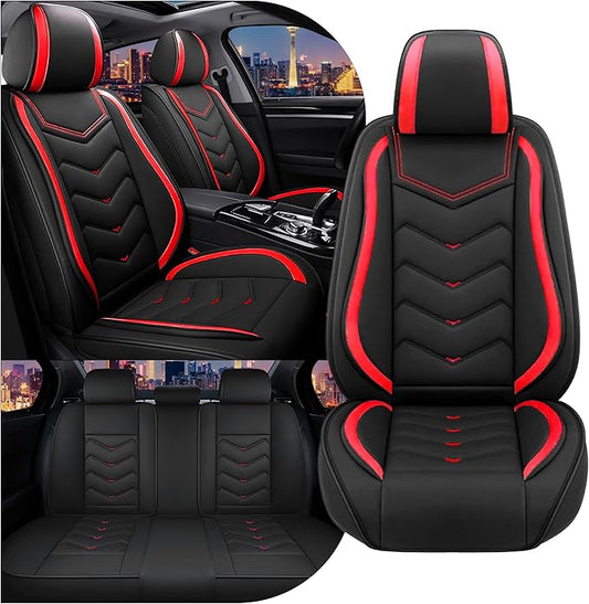 CTDS Car Seat Covers for Honda Accord 2000-2026, Stylish Sport Seat Cover, Premium Nappa Leather Car Seat Cover. Automobile Seat Covers Sets.(Standard 5 Seats/Black Red)