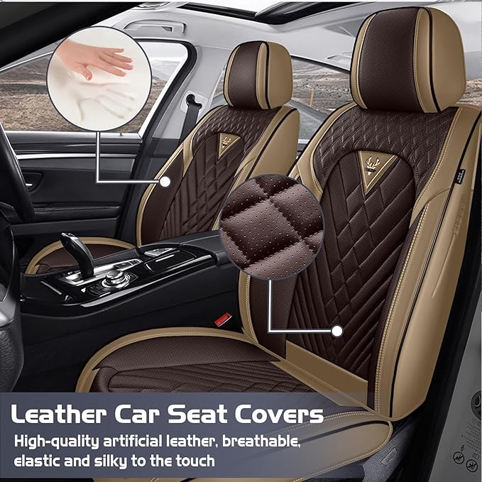 Truck Seat Covers for Ram 3500 2009-2026, Waterproof Premium Leather Full Coverage Car Seat Cover, Muscle Sport Style Auto Interior Seat Cover Sets (Full Set/Brown Coffee)