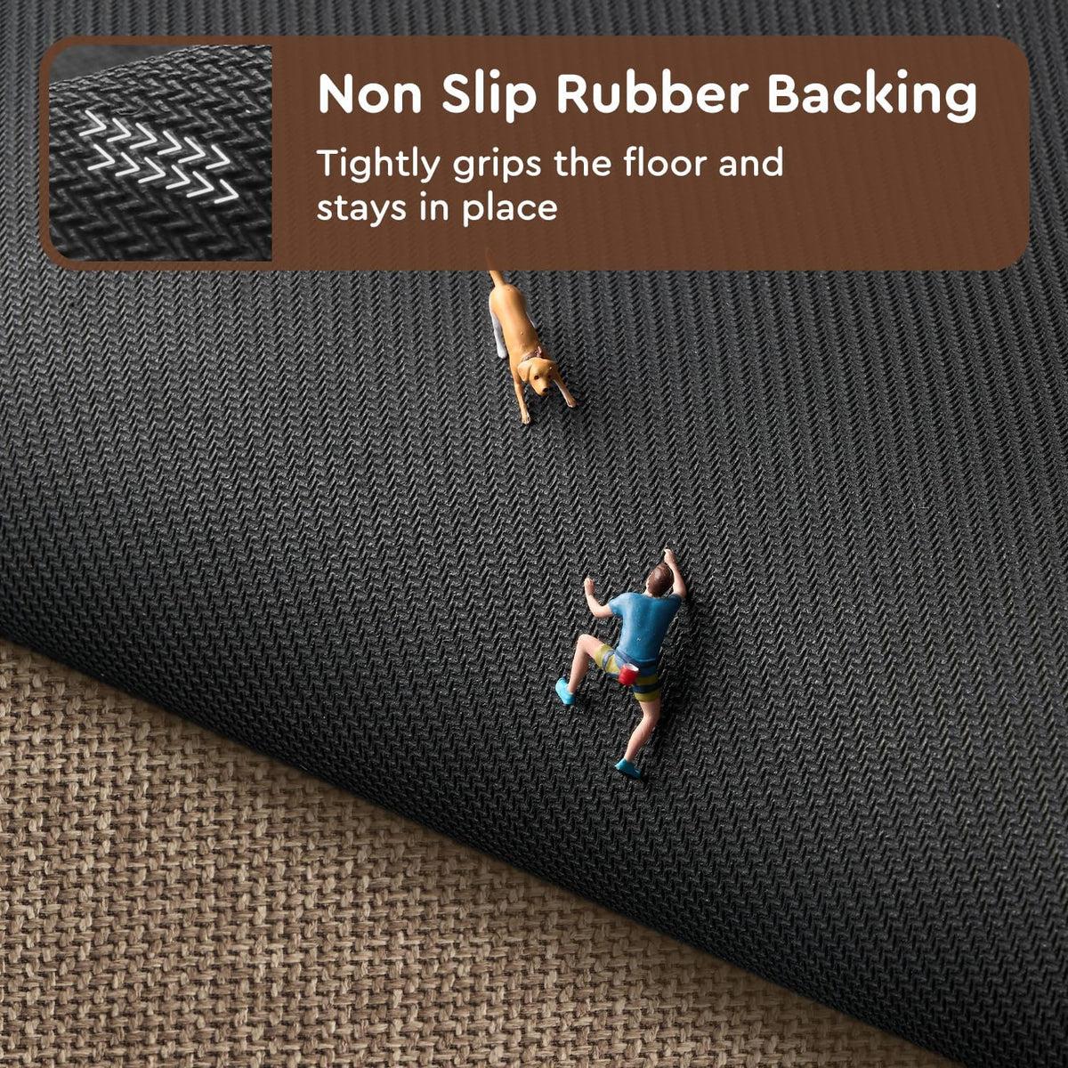 tchdio Kitchen Mats for Floor, Rubber Backed Kitchen Rugs Non Slip Washable, Superior Absorbent Kitchen Runner Rug Easy to Clean, Comfort Kitchen Floor Mat Front of Sink (Tan, 20" × 70")