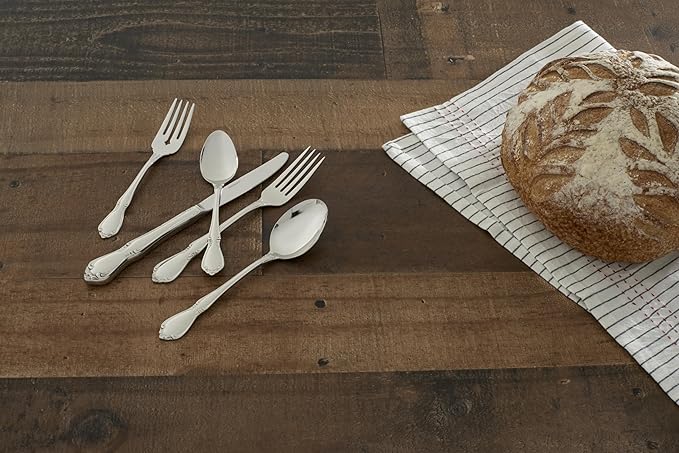 Oneida Chateau Fine Flatware Dinner Forks, Set of 4, 18/10 Stainless Steel, 2610004A
