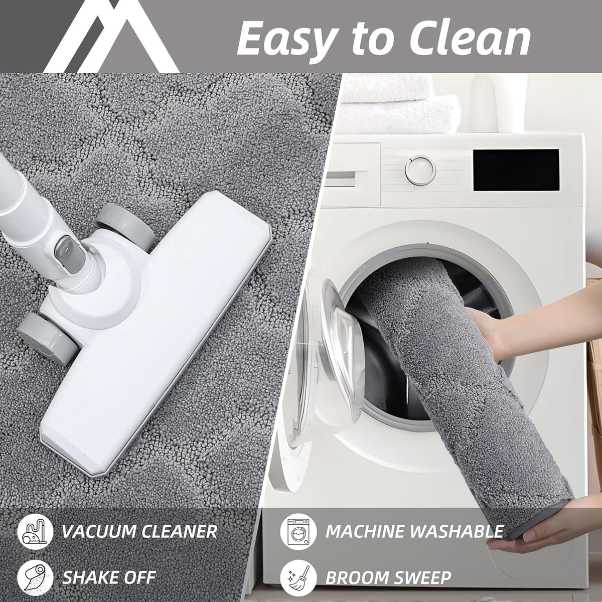 COSY HOMEER Soft Kitchen Floor Mats for in Front of Sink Super Absorbent Kitchen Rugs and Mats 20"x79" Non-Skid Kitchen Mat Standing Mat Washable,Polyester,Grey