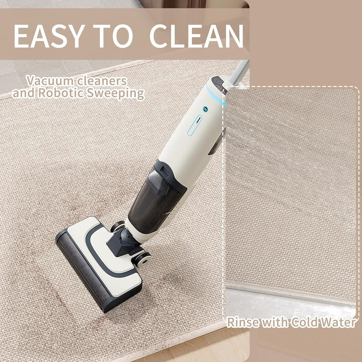Kitchen mats for Floor Water and Oil Absorbent Runner Rugs for Kitchen, Kitchen Mat in Front of Sink,Non-Slip Kitchen Rugs,Durable Imitation Linen Kitchen Rug Beige 17x30+17x59