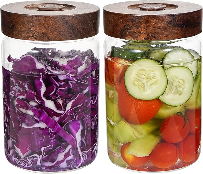 Glass Spice Jars Seasoning Containers Small Glass Jars with Lids Airtight Food Storage Canister for Kitchen Pantry Sugar Tea Coffee Bean Nuts Cookies Herbs Salt (30oz(900ml)*2 pack)