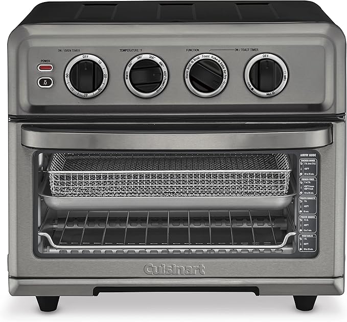 Cuisinart Air Fryer Toaster Oven with Grill, 1800W 8-1 Air Fryer Oven with Bake, Convection Bake, Grill, Broil and Warm Options, Large Capacity, 60-Minute Timer, TOA-70BKS, Black SS