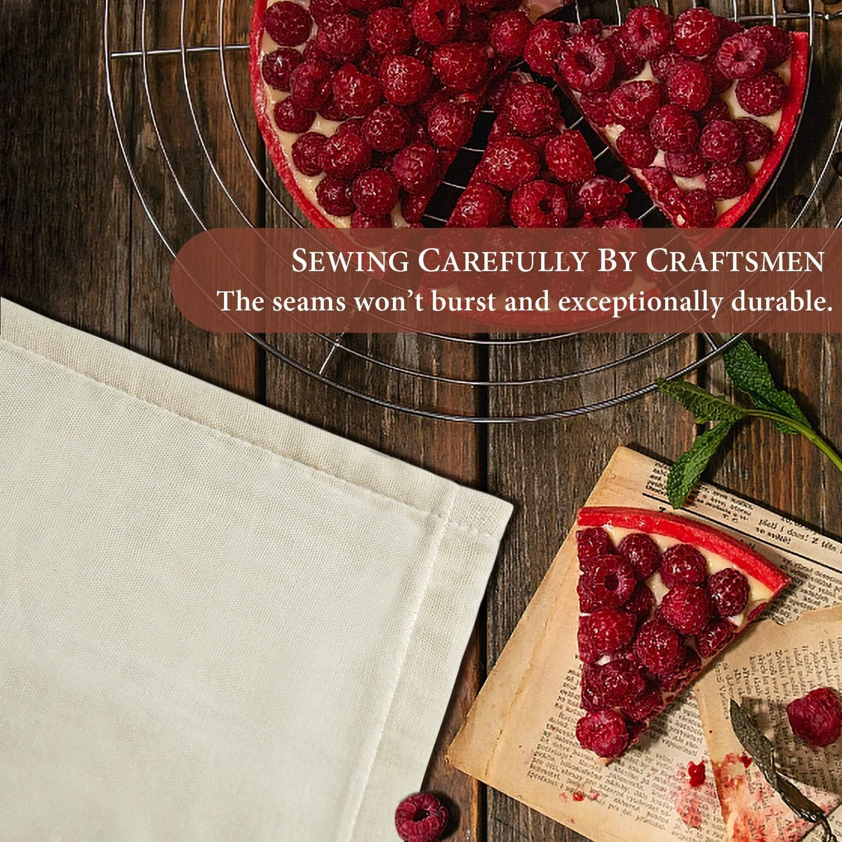 eFond Cheese Cloths | 4-Pack Double Layers, 20x20Inch Squares with Hemmed Edges | Grade 90 Reusable Cheesecloth for Straining | Unbleached Cotton Muslin Cloths | For Nut Milk, Butter, Baking & Cooking