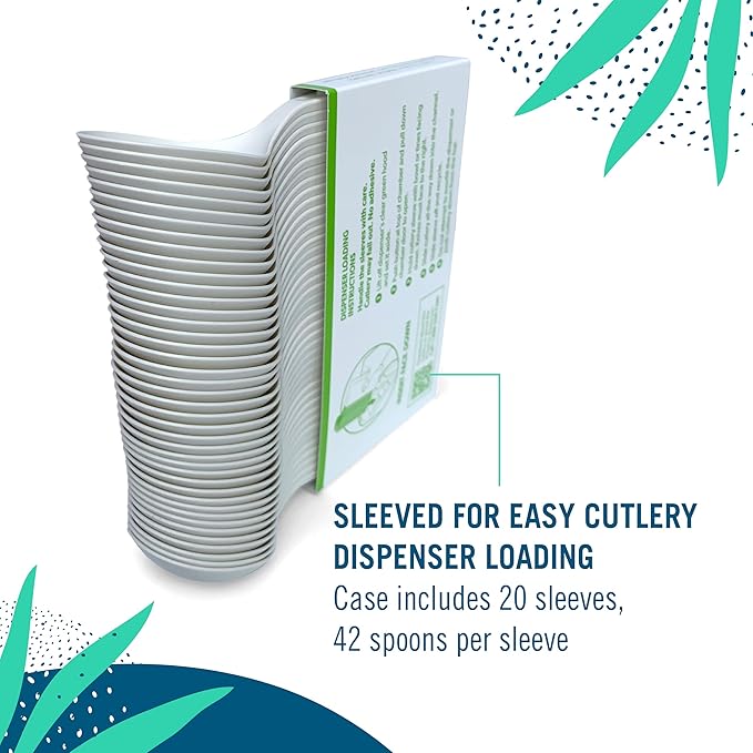 Preserve Compostable Soup Spoon, Made in USA, Medium Weight Cutlery, White, 840 Count