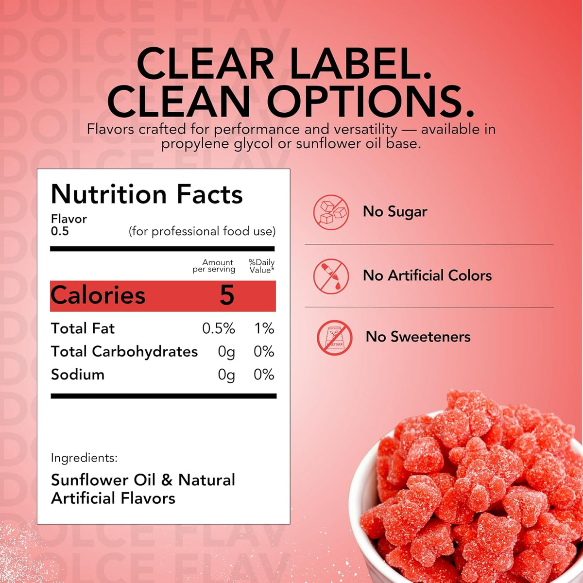 Dolce Flav Strawberry Extract – 2 Ounce Oil-Soluble Kosher, Sugar-Free, Concentrated Berry Flavor for Candy, Chocolates & Desserts, Includes Measured Dropper