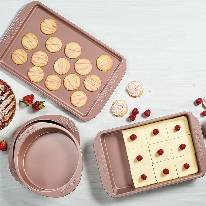 Farberware Nonstick Bakeware Meatloaf/Nonstick Baking Loaf Pan - 9 Inch x 5 Inch, Rose Gold