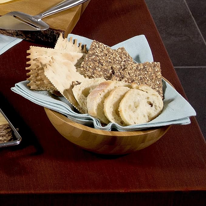 Lipper International Bamboo Wood Salad Bowl, Small, 7" Diameter x 2.25" Height, Single Bowl