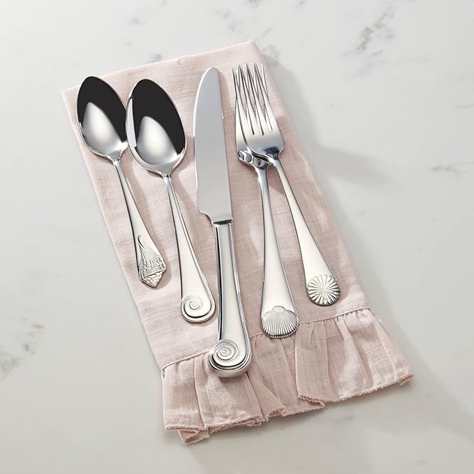 Reed & Barton Seashell 5Pc Flatware Place Setting, 5 Piece, Silver