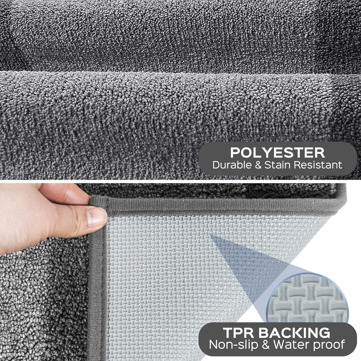 Machine Washable Runner Rug 32" x 120", Non Slip Kitchen Mat for Floor, Absorbent Entryway Rug for Kitchen, Bedroom, Living Room, Hallway, Door (Roll Packing)