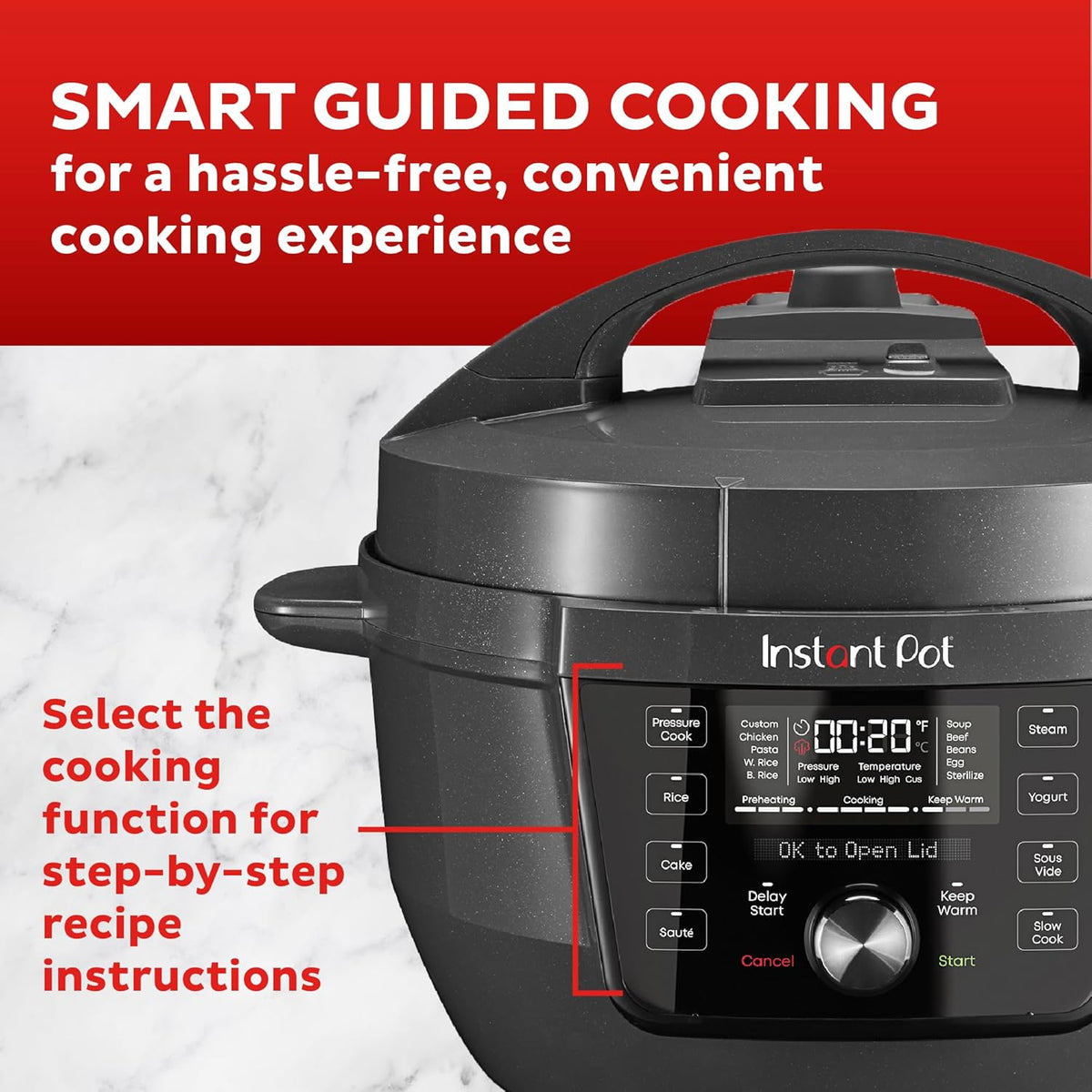Instant Pot RIO Wide Plus, 9-in-1 Electric Pressure Cooker, 35% Larger Cooking Surface, WhisperQuiet Steam Release, Multi-Cooker, Slow Cook, Rice Maker, Steamer, Sauté, Cake, & Warmer, 7.5 Quarts