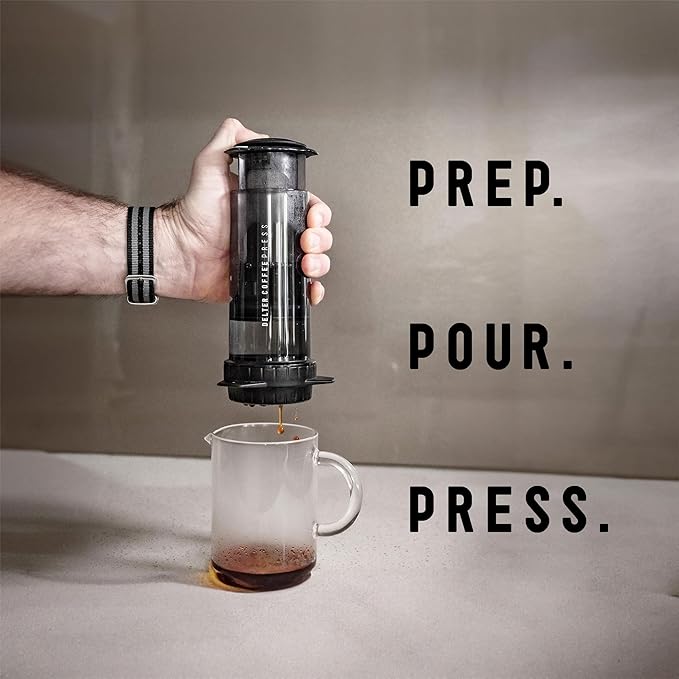 Delter Coffee Press Smoked Grey Edition with Metal Filter Included