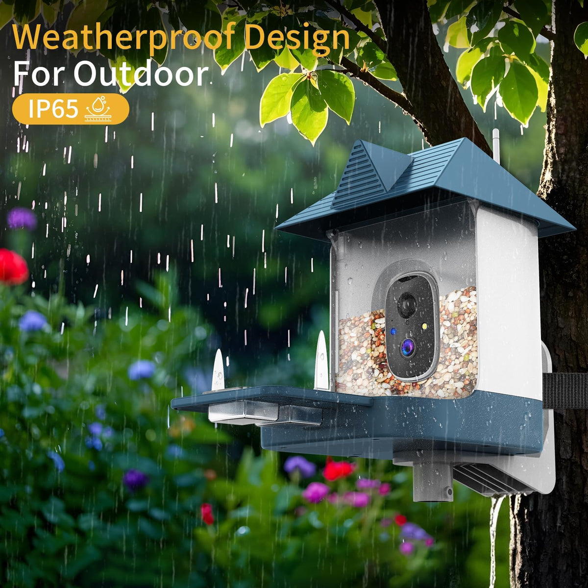 Fazoxo FHD Bird Feeder with Camera,Solar Powered Bird House Camera