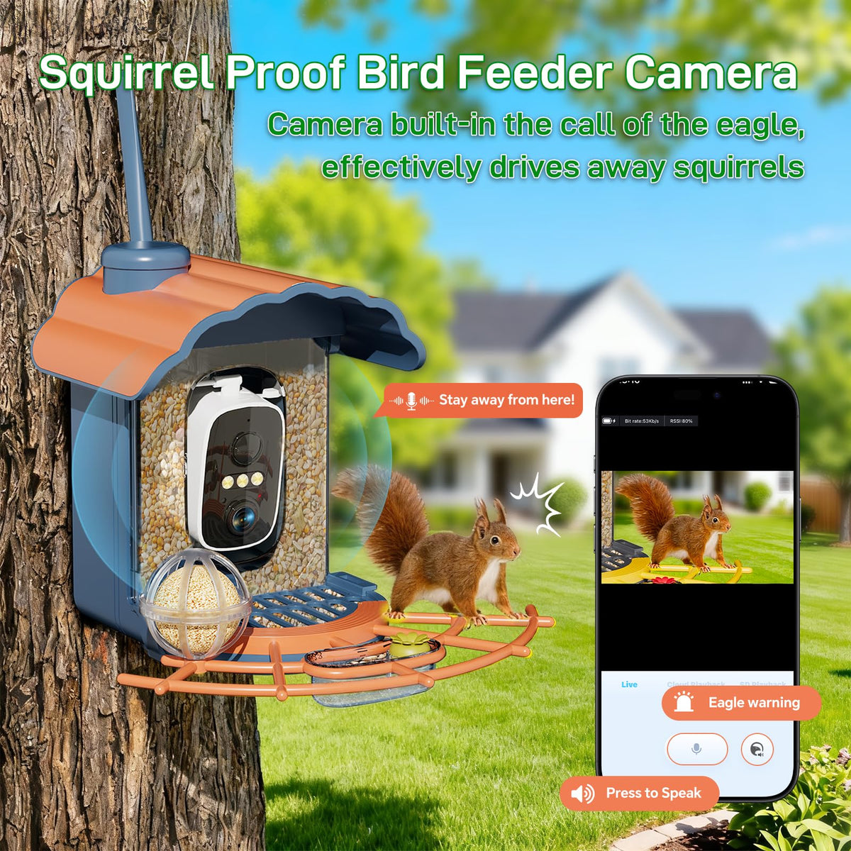 Smart Bird Feeder with 2K Camera: Wireless Wild Bird Feeder Solar Powered