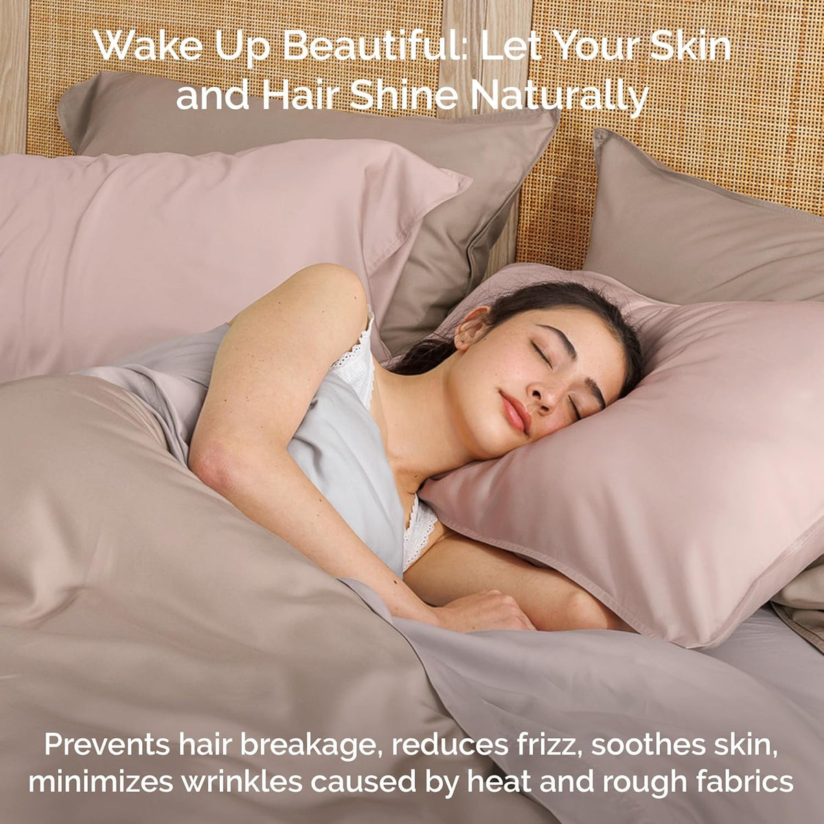 100% Viscose from Bamboo Sheets Full Size, Super Soft Bedding Set, 4PC Cooling Sheets for Hot Sleepers, Vegan Silk Moisture Wicking, Organically Grown Bedsheet, Blush - 54" x 75"