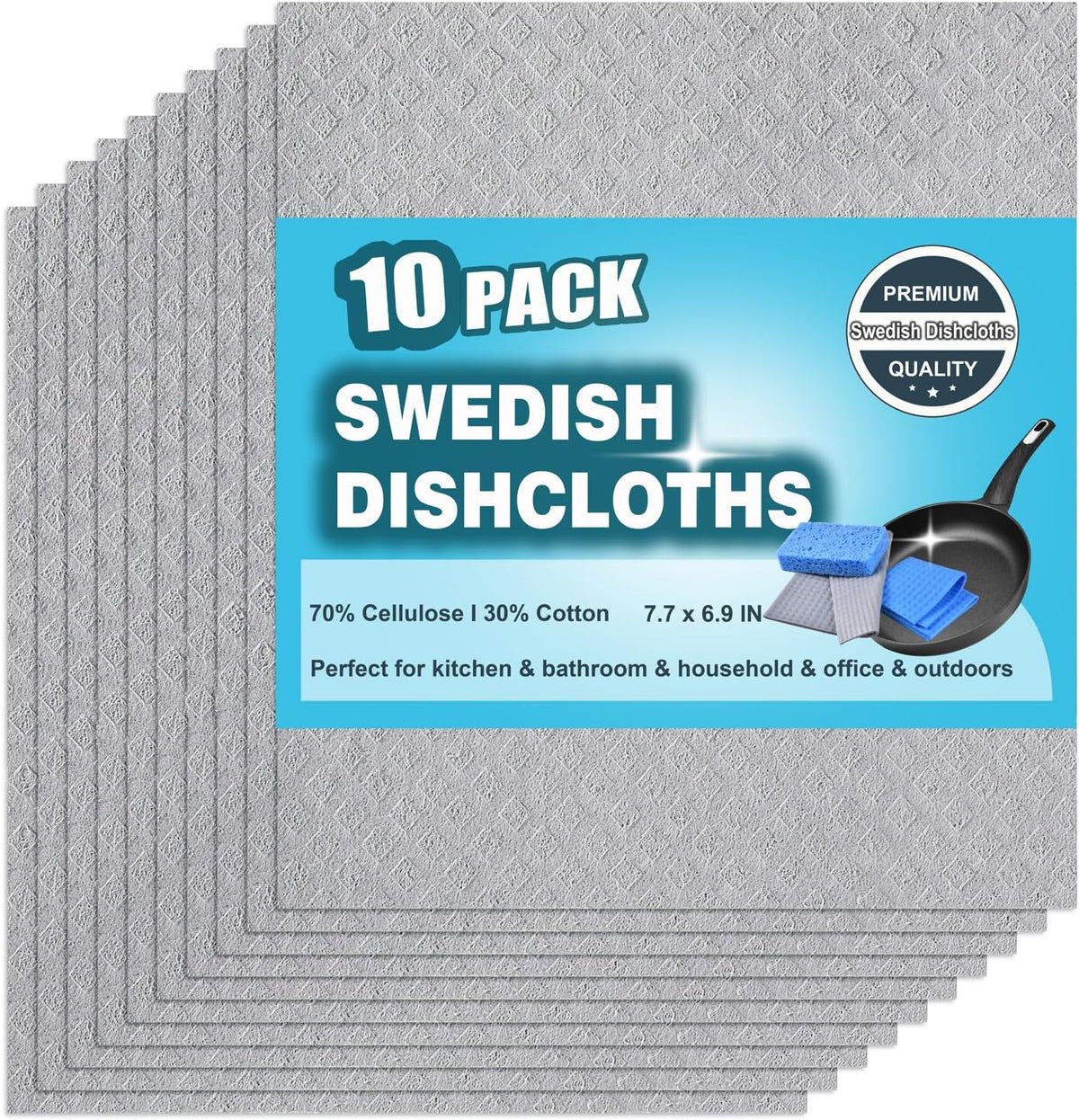 12 Packs Swedish Dishcloths for Kitchen, Reusable Paper Towels Compostable Swedish Dish Clothes for Kitchen and Household Use