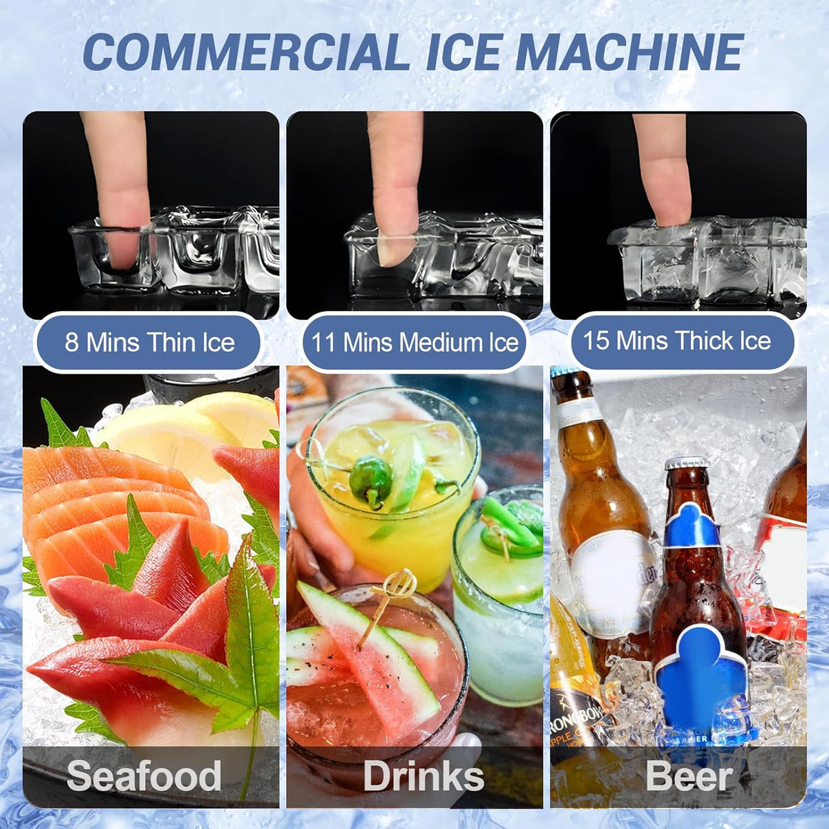 Commercial Ice Maker 600 Lbs/24H Ice Machine Large Capacity Stainless Steel, 182 Ice Trays Industrial Ice Machine, 350 Lbs Storage Commercial Ice Maker Machine Freestanding, Cube Ice Maker Commercial