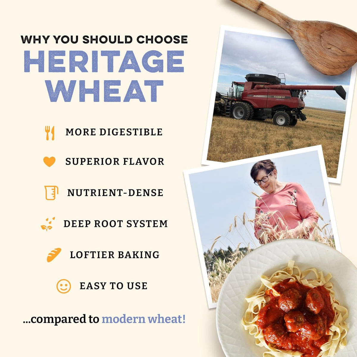 Sunrise Flour Mill USDA Organic Heritage Pasta Flour - 5 lbs | Milled from Hard Red Wheat | Easier to Digest with Less Bloating | No Bleaching or Bromating | Zero Additives