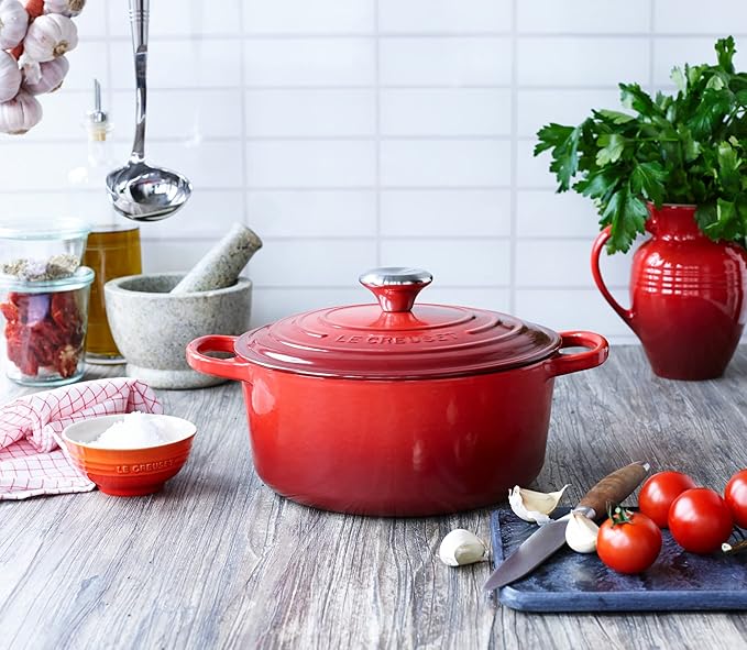 Le Creuset Enameled Cast Iron Signature Round Dutch Oven, 9 qt., Cerise