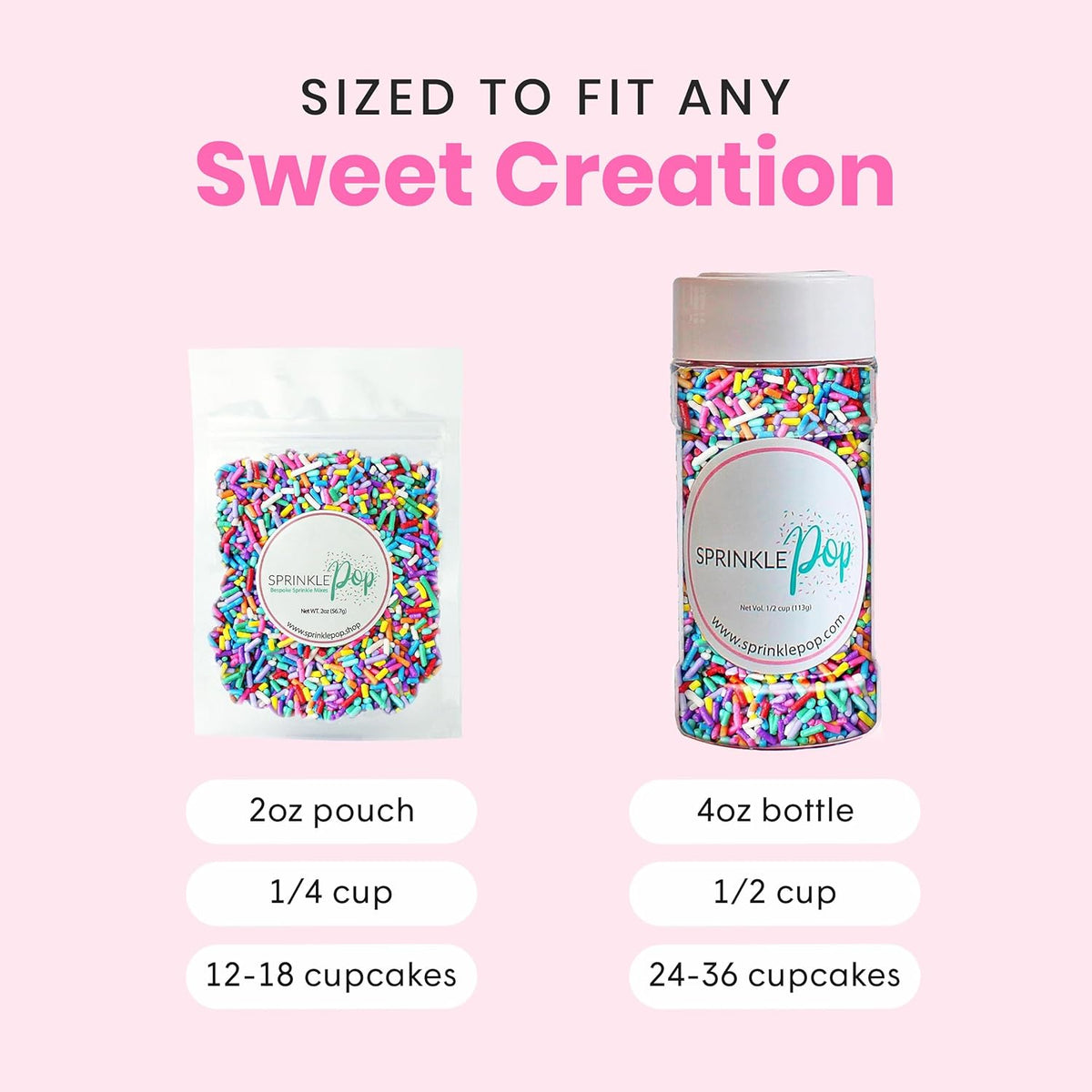Ultimate Unicorn Rainbow Jimmies Sprinkle Mix| Sprinkles Made In USA By Sprinkle Pop| Yellow Red White Blue Purple Sprinkles Jimmies For Decorating Princess Birthday Cakes Cookies Cupcakes Candy, 4oz