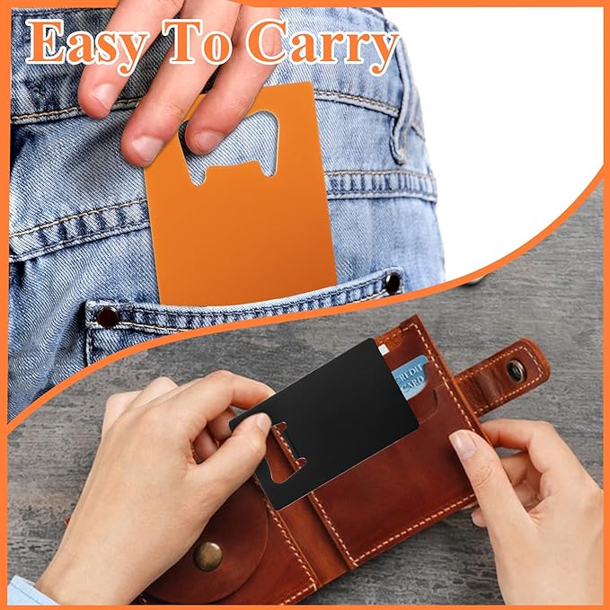 QTLCOHD 60 Pieces Credit Card Bottle Opener Stainless Steel Bottle Opener Bulk Metal Card Size Beer Bottle Openers for Wallet Pocket Wedding Party Favor (Mixed Color)