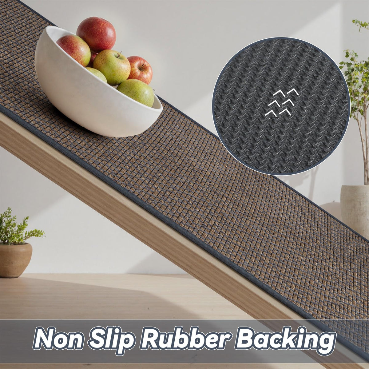 PADOOR Kitchen Floor Mat, Rubber Backed Kitchen Rugs Non Slip Washable, Super Absorbent Kitchen Mats for Floor Front of Sink, 17"x24" Blue