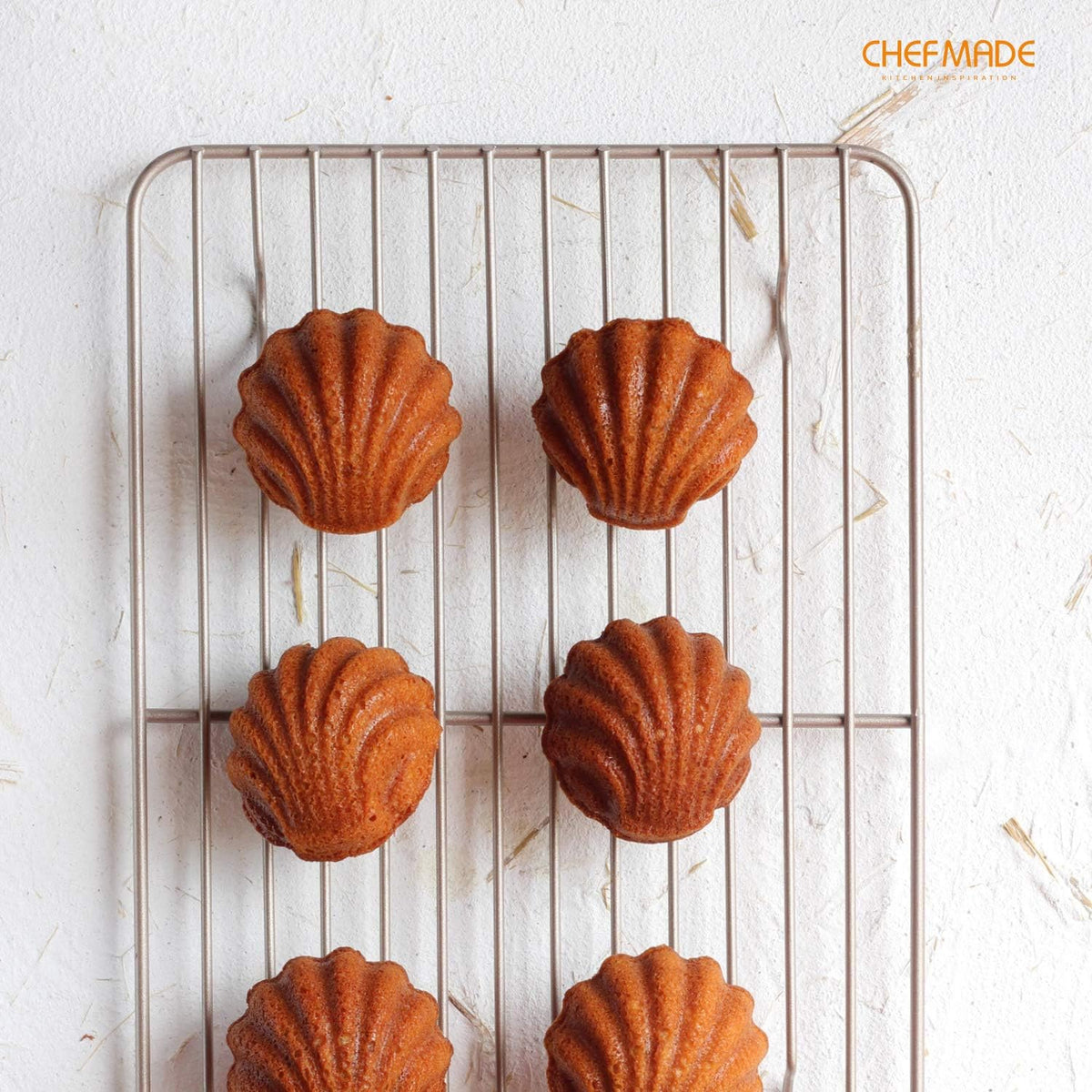 CHEFMADE Baking and Cooling Rack, 12.2-Inch Non-Stick Rectangle Wire Rack for Oven Baking (Champagne Gold)