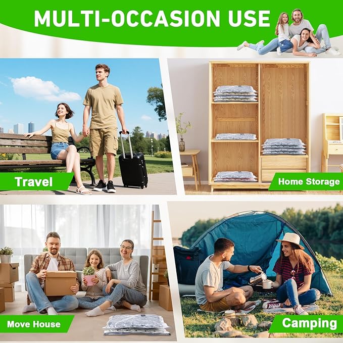 Vacuum Seal Bags for Clothing with Wireless Electric Pump - Travel & Home Use, 15 Pack Ideal Space Saver Vacuum Storage Bags, Travel Vacuum Bags for Luggage