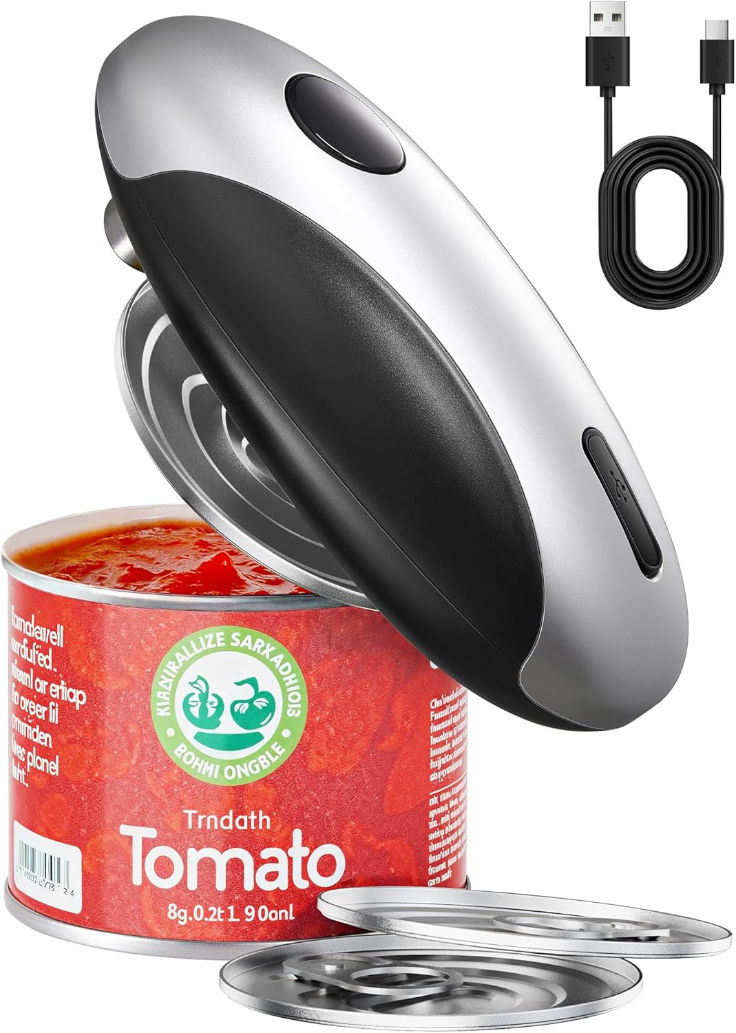 Rechargeable Electric Can Opener - Smooth Edge, One-Touch Automatic Can Opener for Seniors & Arthritis, Hands-Free Can Openers for Kitchen, Type-C Fast Charge, Compact Portable Can Openers