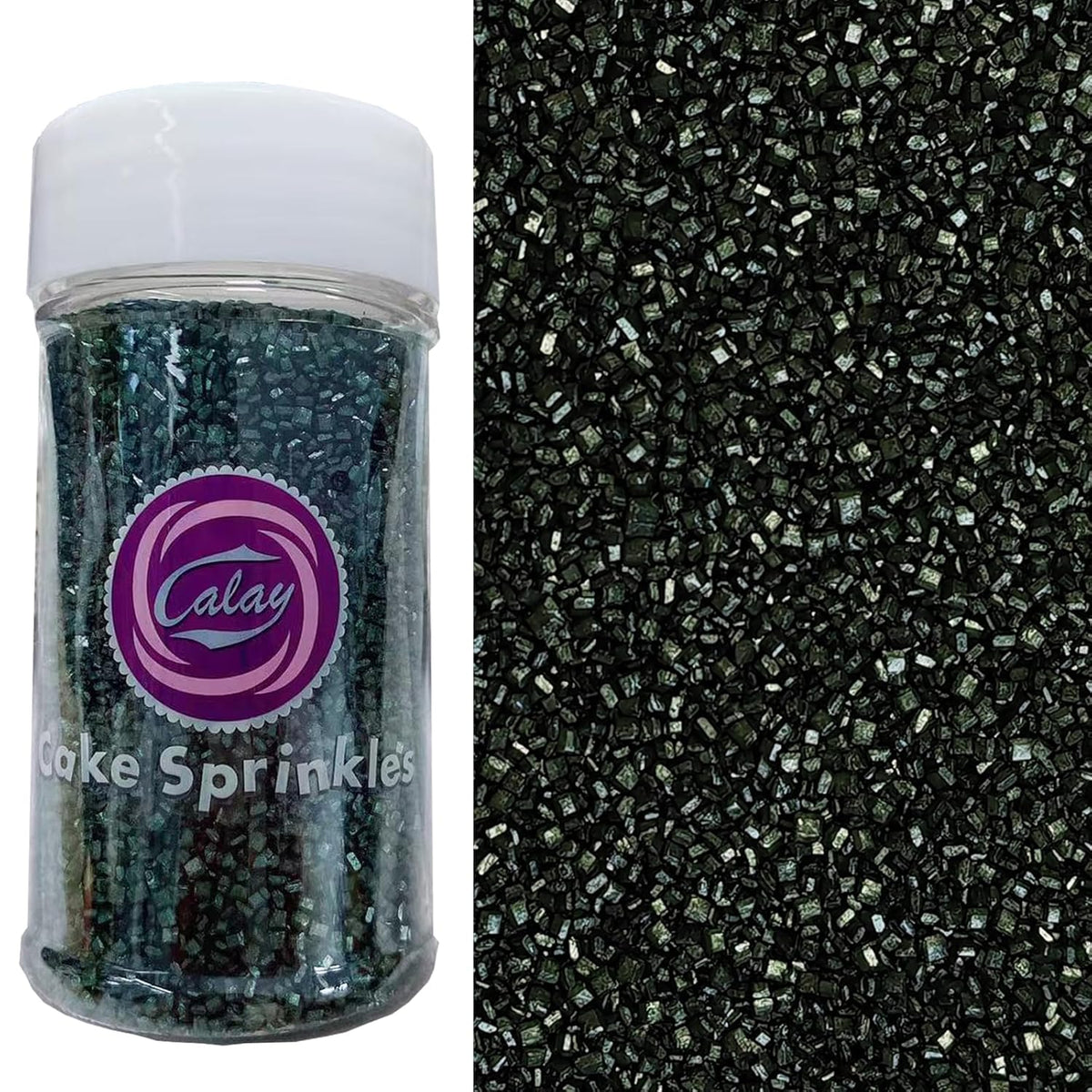 Sentovac Black Sanding Sugar for Baking Edible Sparkling Sugar Sprinkles Coarse Sugar Crystals for Baking Topping Cake Cookie Cupcake Topper Ice Cream Decoration Supplies 3.2 OZ