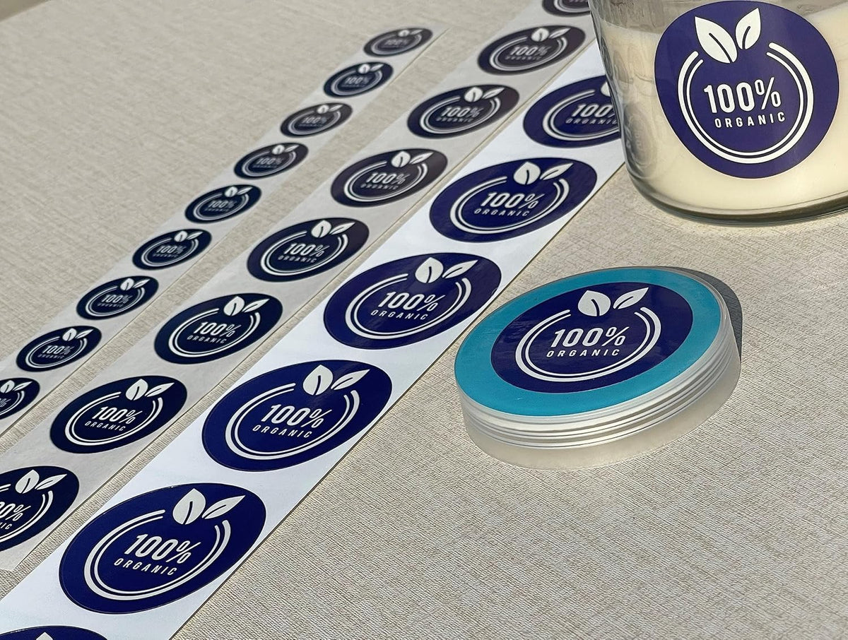 Custom Stickers Label Rolls, Build Your Own Stickers/Labels Any Design Premium Gloss BOPP Sticker, Personalized for Business Logo, Printed Sticker Labels 50+