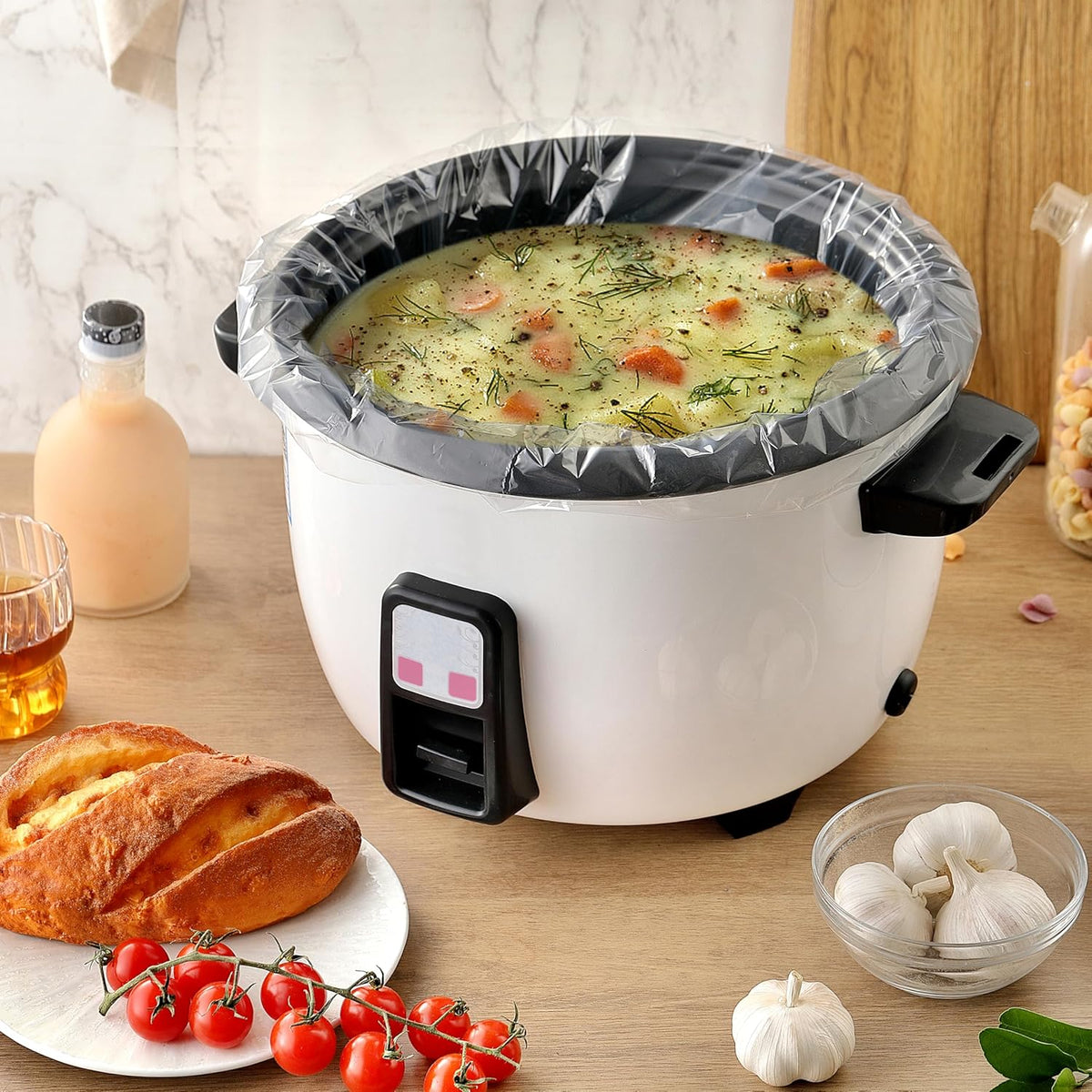 20 Pack Slow Cooker Liners for 3-8 Quart Crock Pot, 13"x 21" Large Size Disposable Oval Slow Cooker Bags, BPA-Free and Easy to Clean